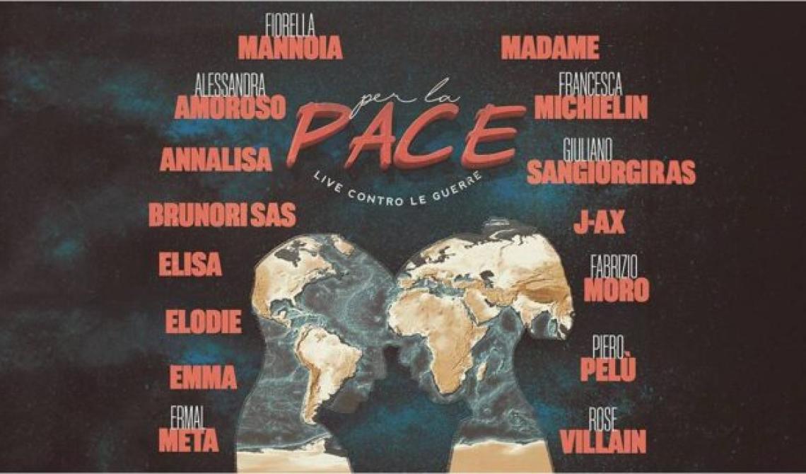 Le stelle della musica italiana unite sul palco dell'Unipol Forum per il concerto benefico 'Per la Pace - Live contro le guerre